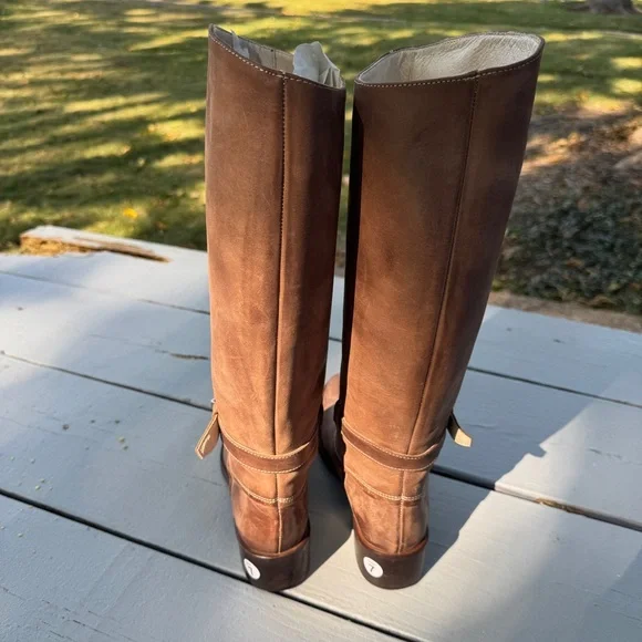 Charles David Tan Leather Knee-High Boots – Size 7 - Picture 8 of 13